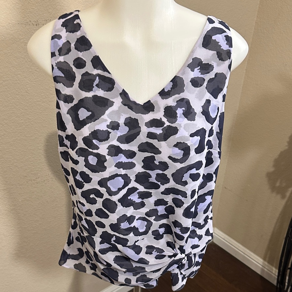 CAbi Black and Gray Animal Print Tank Top size s box 3